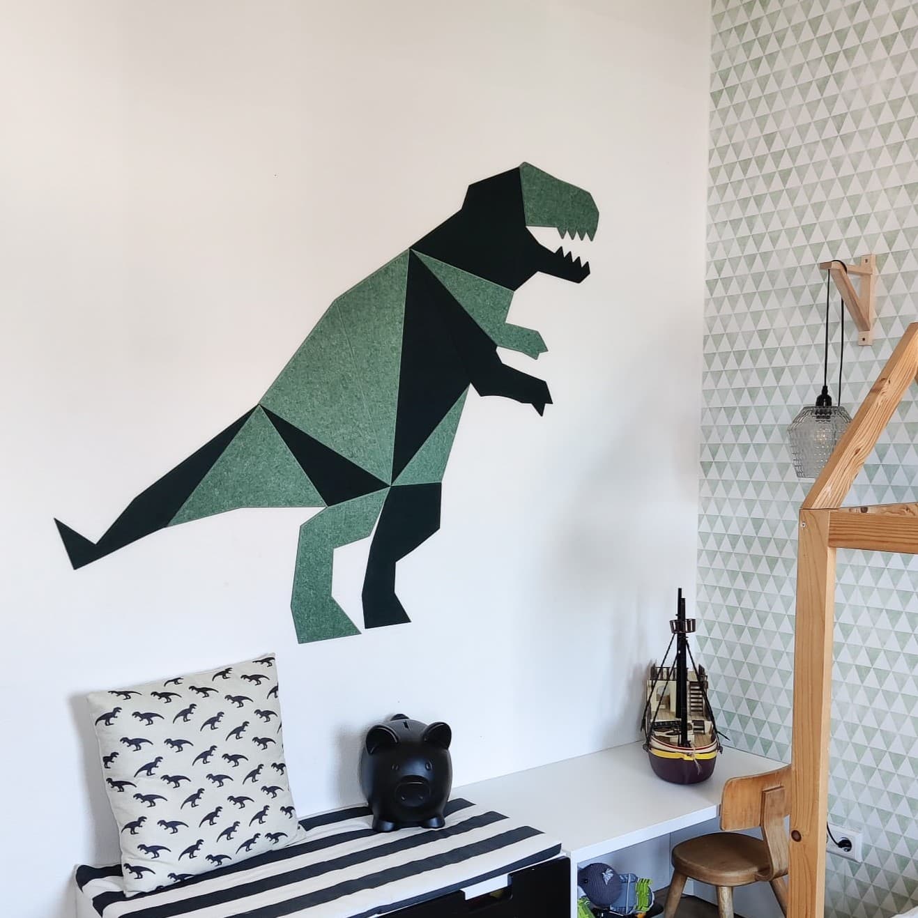 Kids Place Dino kinderkamer | Kinderkamer | Geluidsabsorberend PET-vilt wandbekleding