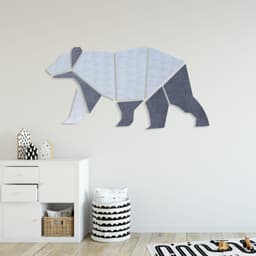 Room Kids Place Bear | Light grey-dark grey | Children's room | Sound-absorbing PET felt wallcovering